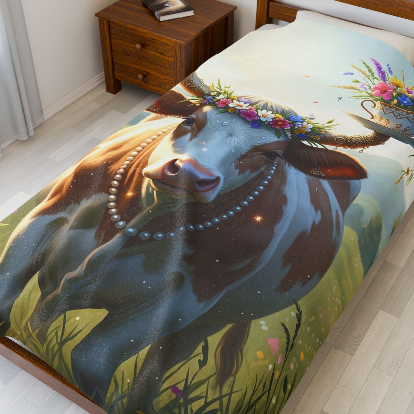 Blanket Throw Teacup Cow Plush