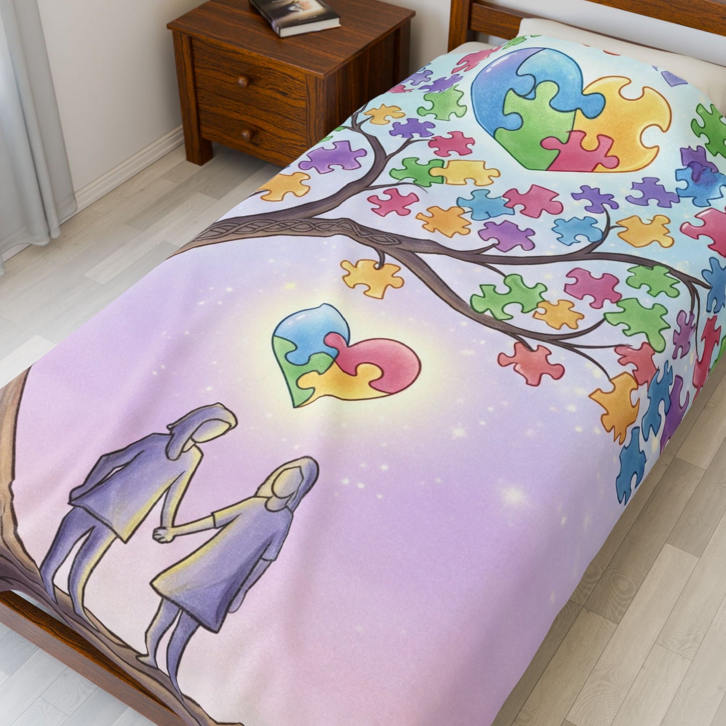 Blanket Throw Autism Awareness Tree Plush