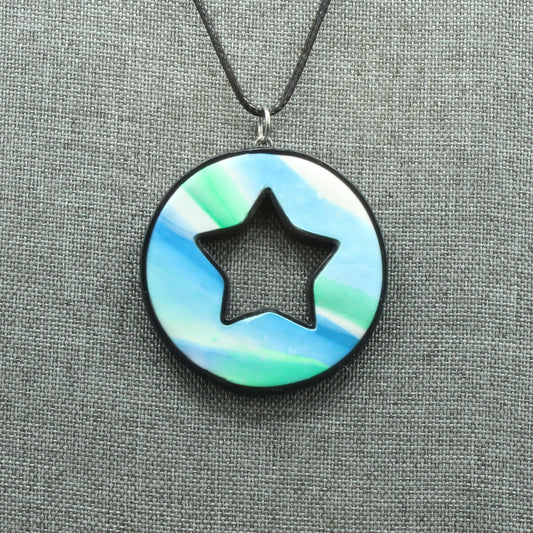 Blue and Green Star Necklace