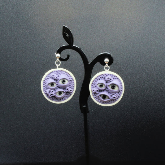 Purple Monster Earrings