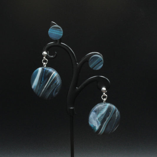 Teal Round Earrings Set